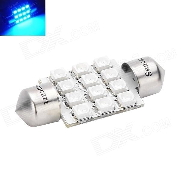 BLAUW 31mm 12 LED SMD auto interieur dome lamp BLAUW 31mm 12 LED SMD auto interieur dome lamp